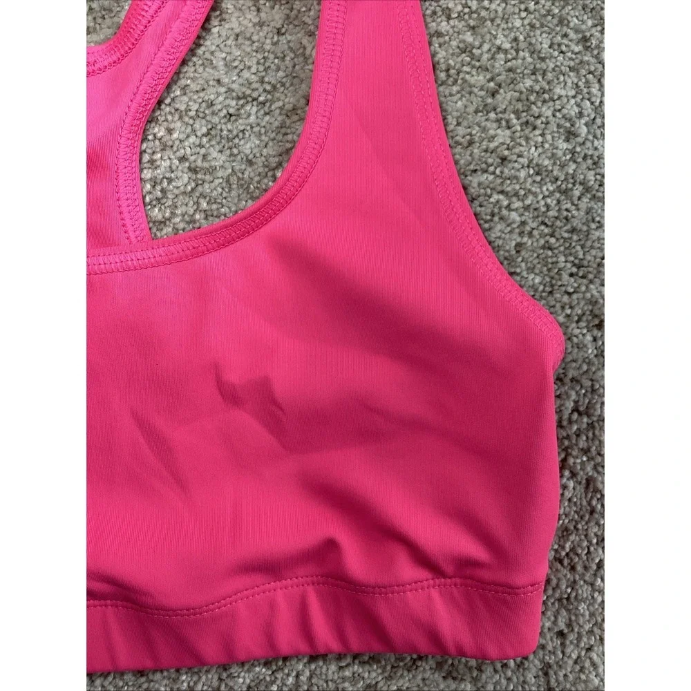 Womens 90 Degree Sports Bra Pink Racerback Bra Size Med